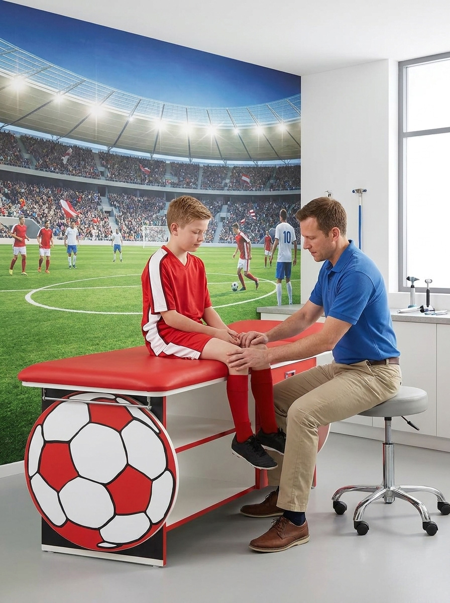 soccer-theme-exam-table-room